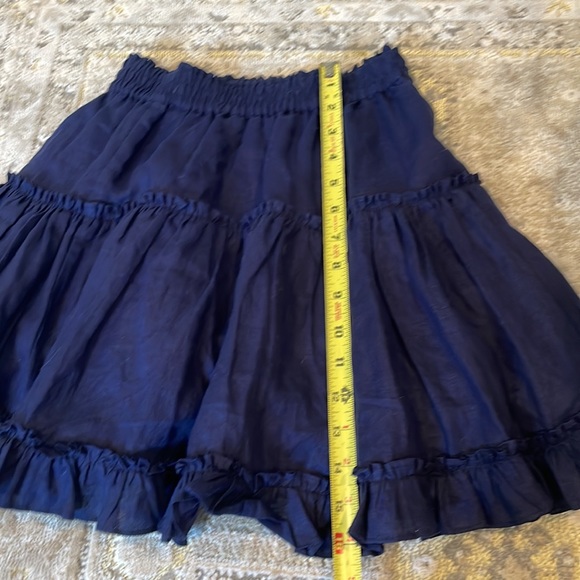 Hill House Navy Linen Tiered Paz Mini Skirt - Picture 7 of 9